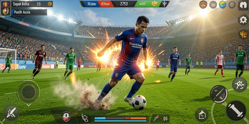 Screenshot utama 2757 menampilkan aksi seru di lapangan.
