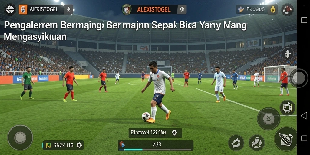 Tampilan menarik dari gameplay sepak bola ALEXISTOGEL.