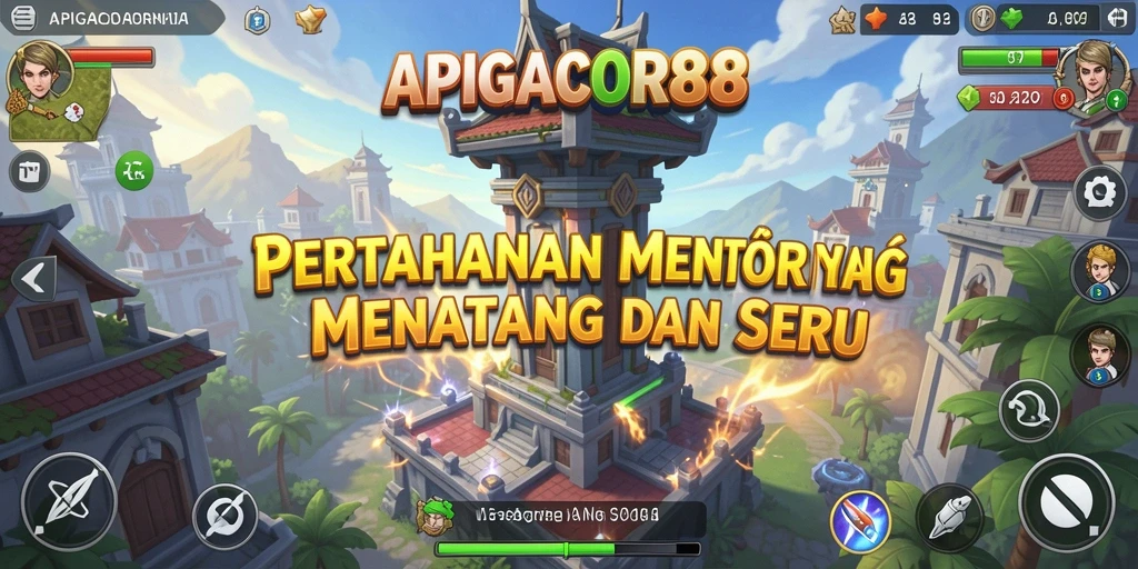 Gameplay seru dalam APIGACOR88 yang membuat menara bertahan.