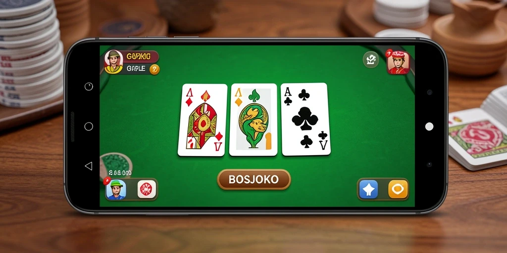 Gambaran gameplay seru dari game Gaple BOSJOKO.