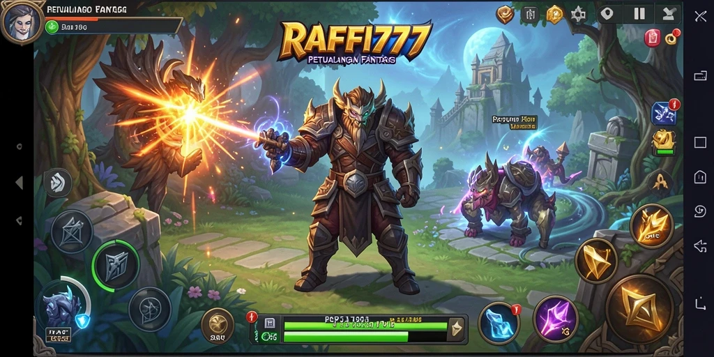 Tangkapan layar gameplay RAFFI777 dengan aksi tempur yang mendebarkan.