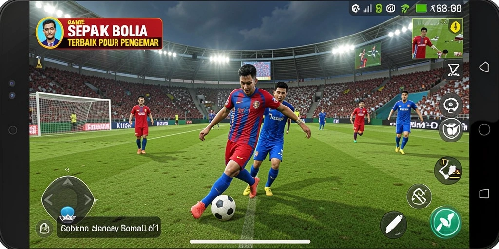 Gameplay X168 menampilkan aksi sepak bola yang seru dan mendebarkan.